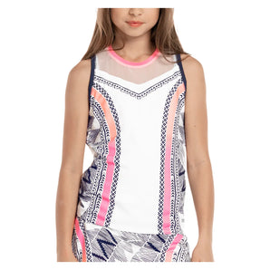Girls' Santa Fe Glow Tennis Tank Pink, Lucky In Love, Pink, Tennis Express, T228-P98648F22-PINK-1