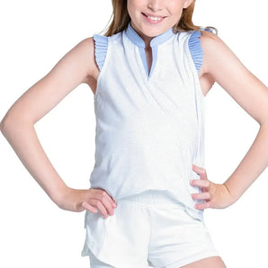 Girls' Lovely Pleat Tennis Tank Baby Lavender-Apparel-Lucky In Love-T233-05A580U25-Tennis Express