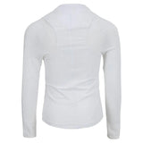 Girls' Mandarin Collar Long Sleeve Tennis Top White-Apparel-Lucky In Love-T242-1108-2-Tennis Express