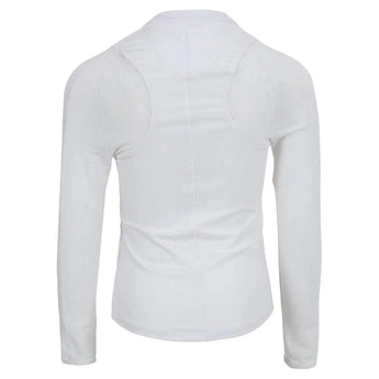 Girls' Mandarin Collar Long Sleeve Tennis Top White-Apparel-Lucky In Love-T242-1108-2-Tennis Express
