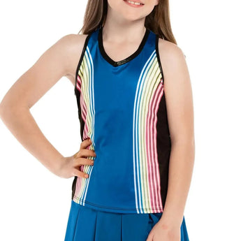 Girls' Neon Lights Tennis Tank Electric Blue-Apparel-Lucky In Love-T252-Q04440H22-Tennis Express