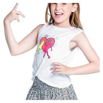 Girls' Retro Doodles Tennis Tank Multicolor-Apparel-Lucky In Love-T261-96B955U25-2-Tennis Express