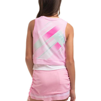 Girl's Deco In Love Tennis Tank White-Apparel-Lucky In Love-T266-X36110-1-Tennis Express