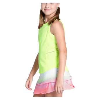 Girls' Free To Fly Tennis Tank Lemon Frost-Apparel-Lucky In Love-T269-718S25-Tennis Express