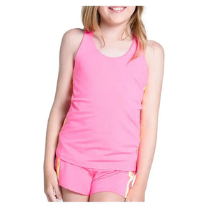 Girls' Prisma Stripe Tennis Tank Pink-Apparel-Lucky In Love-T288-648S25-1-Tennis Express