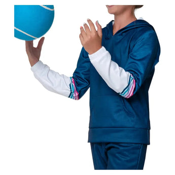 Girls' Good Vibes Fleece Tennis Hoodie Navy-Apparel-Lucky In Love-T297-31E400F25-1-Tennis Express