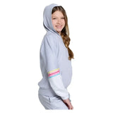 Girls' Over The Rainbow Tennis Hoodie Heather Grey-Apparel-Lucky In Love-T297-X81080S25-1-Tennis Express