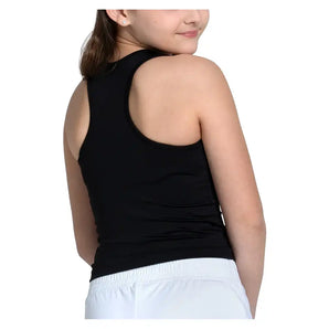 Girls' Mia Tennis Tank with Bra Black,Apparel,Lucky In Love,,,Tennis Express,T299-001-4
