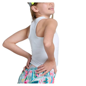 Girls' Mia Tennis Tank with Bra White,Apparel,Lucky In Love,,,Tennis Express,T299-110-4