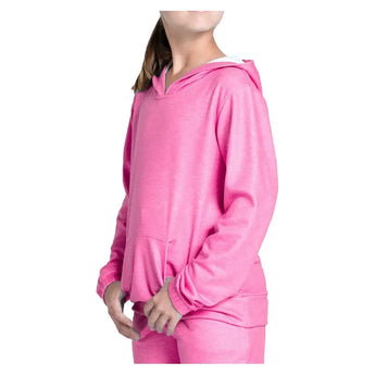 Girls' Heather Tennis Hoodie-Apparel-Lucky In Love-T303-S2533A648-1-Tennis Express