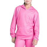 Girls' Heather Tennis Hoodie-Apparel-Lucky In Love-T303-S2533A648-Tennis Express