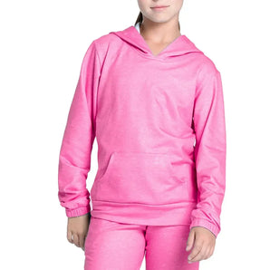 Girls' Heather Tennis Hoodie-Apparel-Lucky In Love-T303-S2533A648-Tennis Express