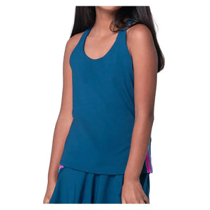 Girls' Chroma Stripe Tennis Tank Navy-Apparel-Lucky In Love-T307-400F25-Tennis Express