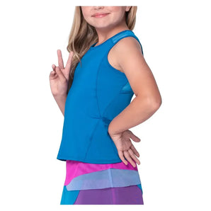 Girls' Volley Tennis Tank Electric Blue-Apparel-Lucky In Love-T308-440F25-1-Tennis Express