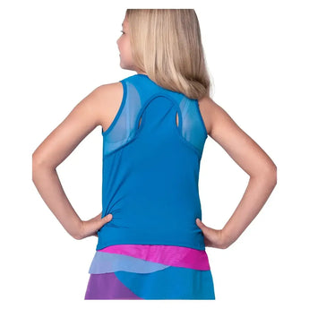 Girls' Volley Tennis Tank Electric Blue-Apparel-Lucky In Love-T308-440F25-2-Tennis Express