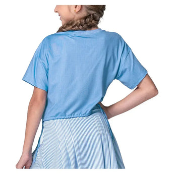 Girls' Linen Play Short Sleeve Tennis Top Periwinkle-Apparel-Lucky In Love-T309-01D432F25-4-Tennis Express