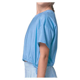 Girls' Linen Play Short Sleeve Tennis Top Periwinkle-Apparel-Lucky In Love-T309-01D432F25-6-Tennis Express