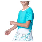 Girls' Fab Short Sleeve Tennis Top Aquamarine-Apparel-Lucky In Love-T309-416H25-1-Tennis Express