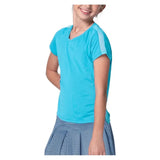 Girls' Boxy Short Sleeve Tennis Top Ocean-Apparel-Lucky In Love-T310-410B-1-Tennis Express