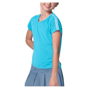 Girls' Boxy Short Sleeve Tennis Top Ocean-Apparel-Lucky In Love-T310-410B-1-Tennis Express