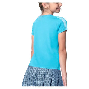 Girls' Boxy Short Sleeve Tennis Top Ocean-Apparel-Lucky In Love-T310-410B-2-Tennis Express
