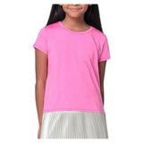 Girls' Boxy Short Sleeve Tennis Top Pink-Apparel-Lucky In Love-T310-648B-Tennis Express