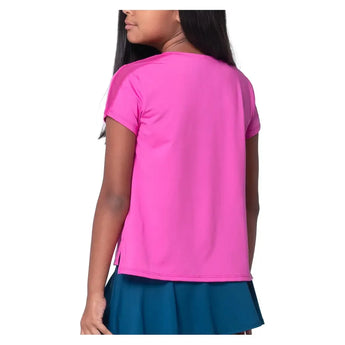 Girls' Boxy Short Sleeve Tennis Top Mulberry-Apparel-Lucky In Love-T310-656F25-1-Tennis Express
