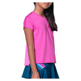 Girls' Boxy Short Sleeve Tennis Top Mulberry-Apparel-Lucky In Love-T310-656F25-2-Tennis Express