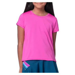 Girls' Boxy Short Sleeve Tennis Top Mulberry-Apparel-Lucky In Love-T310-656F25-Tennis Express
