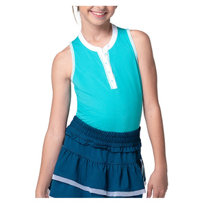 Girls' Henley Tennis Tank Aquamarine-Apparel-Lucky In Love-T312-416H25-669590Tennis Express