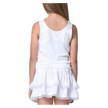 Girls' Linen Nouveau Tennis Tank White-Apparel-Lucky In Love-T313-37E110F25-4-Tennis Express