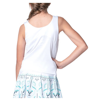 Girls' Eyelet Love Win Tennis Tank White-Apparel-Lucky In Love-T313-38E110H25-2-Tennis Express