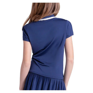 Girls' Pleated Tennis Polo Navy,Apparel,Lucky In Love,,,Tennis Express,T314-400-4