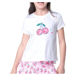 Girls' Disco Cherry Short Sleeve Tennis Top Mulberry-Apparel-Lucky In Love-T316-62E955F25-Tennis Express