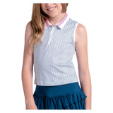 Girls' Glow Point Tennis Polo Tank White-Apparel-Lucky In Love-T319-37G110-Tennis Express