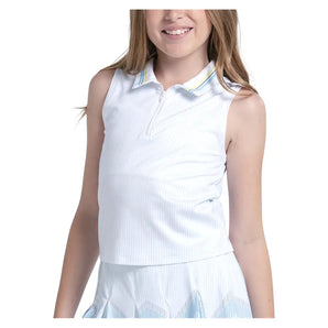 Girls' Lanes Of Fun Polo Tennis Tank White,Apparel,Lucky In Love,White,2XS,Tennis Express,T319-40G110-3