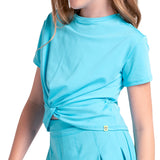 Girls' Peek-A-Bow Short Sleeve Tennis Top Parrot,Apparel,Lucky In Love,Parrot,2XS,Tennis Express,T321-447