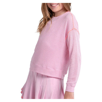 Girls' Chill Day Long Sleeve Tennis Top Paris Pink,Apparel,Lucky In Love,,,Tennis Express,T324-679U26-1