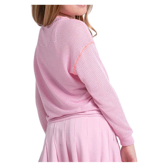 Girls' Chill Day Long Sleeve Tennis Top Paris Pink,Apparel,Lucky In Love,,,Tennis Express,T324-679U26-3