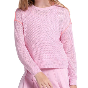 Girls' Chill Day Long Sleeve Tennis Top Paris Pink,Apparel,Lucky In Love,Paris Pink,2XS,Tennis Express,T324-679U26