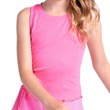 Girls' Flutterline Tennis Tank Taffy-Apparel-Lucky In Love-T325-695-Tennis Express
