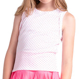 Girls' Poppy Dot Tennis Tank-Apparel-Lucky In Love-T326-47G695-Tennis Express