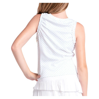 Girls' Poppy Dot Tennis Tank-Apparel-Lucky In Love-T326-48G447-2-Tennis Express