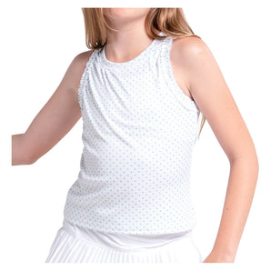 Girls' Poppy Dot Tennis Tank-Apparel-Lucky In Love-T326-48G447-Tennis Express