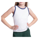 Girls' Ace Of Lace Tennis Tank, Lucky In Love, 136 White/Navy, Tennis Express, T328-F26-136-WHITE-NAVY-1