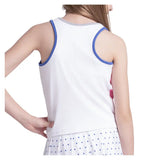 Girls' Rib Line Tennis Tank White and Taffy,Apparel,Lucky In Love,,,Tennis Express,T329-127-4