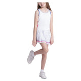 Girls' Rib Line Tennis Tank White and Taffy,Apparel,Lucky In Love,,,Tennis Express,T329-127-5