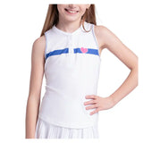 Girls' Love Is Bold Tennis Tank White,Apparel,Lucky In Love,White,2XS,Tennis Express,T331-10J110-3