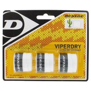 Viperdry White 3 Pack Ultra Dry Tennis Overgrip-Accessories-Dunlop-T613209-Tennis Express
