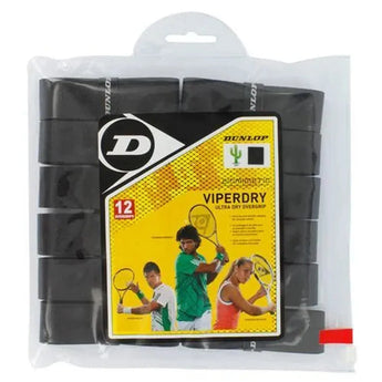 Viperdry Black 12 Pack Ultra Dry Tennis Overgrip-Accessories-Dunlop-T613212-Tennis Express